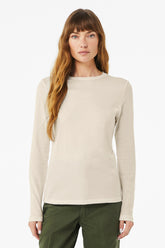 BELLA+CANVAS® Women’s Jersey Long Sleeve Tee - Heather Dust - S